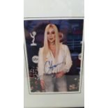 POP MUSIC, signed colour photo by Cher, three quarter length, framed in perspex, EX