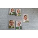 SWEETACRE, Cricketers (1938), Nos. 19, 20 & 22-24 (England), caricatures, creased (3), trimmed etc.,