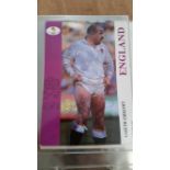 RUGBY UNION, Englands profile cards, pub. by RFU, many signed, premium size, in modern album, VG