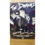 POP MUSIC, promotional poster, The Damned, Young Hot Loud & Stiff, first 7" on Stiff Records, 17 x