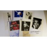 BOXING, signed pieces laid down beneath magazine photos, inc. Turpin, Wilde, Nicola Adams etc., 6