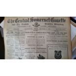 NEWSPAPERS, The Central Somerset Gazette, 1887 & 1910-1912, FR to VG, 30*