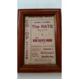 POP MUSIC, David Bowie, flyer for Mick Ronson's band The Rats, Co-op Ballroom, Saturday 11th Mar n.