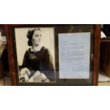 CINEMA, signed letter by Olivia de Havilland, undated but referencing writing her autobiography,
