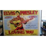 CINEMA, Elvis Presley poster, Loving You, 39.5 x 29, folds, tears to edges, G