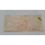 POP MUSIC, signed double album page (to both sides) 1960s, inc.. Mickey Finn of T-Rex, The