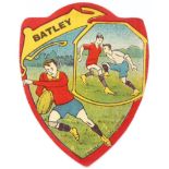 BAINES, shield-shaped rugby cards, Oadley, Leigh, Batley, Oldham, Swinton & Huddersfield, VG, 6