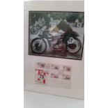 MOTORCYLE RACING, signed TT Races commemorative cover by Geoff Duke, overmounted beneath photo of