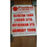 FOOTBALL, match poster for Leeds United at Alfreton Town, 1980 pre-season friendly, 15 x 20, rolled,