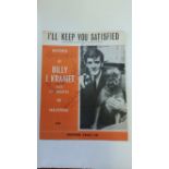 POP MUSIC, signed sheet music by Billy J Kramer & the Dakotas, I Keep You Satisfied, VG