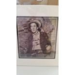 CINEMA, signed photo by James Stewart, half-length drawing gun in scene from a Western, 7 x 7.5,