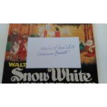 CINEMA, Disney, signed white card by Adrianna Caselotti (the voice of Snow White), 5 x 3, with