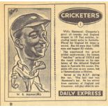 DAILY EXPRESS, Cricketers, inc. with text panels (8), Nos. 1-6, 8 & 10; images only (8), Nos. 1,