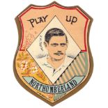 BAINES, shield-shaped rugby cards, Northumberland, Ramsey, Warrington, Haigh, Percy Park & Bowling -