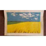 ARTWORK, signed colour print by Deirdre Sturrock, Rape on the Hill, 1980, signed to lower white