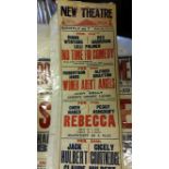 THEATRE, poster, New Theatre, upcoming shows inc. Rex Harrison, Robertson Hare, Peggy Ashcroft,