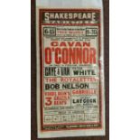 THEATRE, poster, Shakespeare Theatre (Liverpool), Sep 1950, inc. Cavan O'Connor etc., 13 x 24.75, G