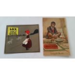 TRADE, advert cards for soap, Lever Bros, Swan, Sunlight, Monkey Brand, Lux, knocks to edges and