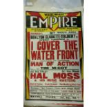 CINEMA, poster, Woolwich Empire, I Cover the Waterfrpont & Man of Action, 20 x 30, VG