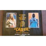 CINEMA, poster, Carrie, with Sissy Spacek, 40 x 30, folded, tears to folds, G
