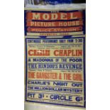 CINEMA, poster, The Model Picture House (Birmingham), inc. Charlie ChapliN, text only, 20 X 30,