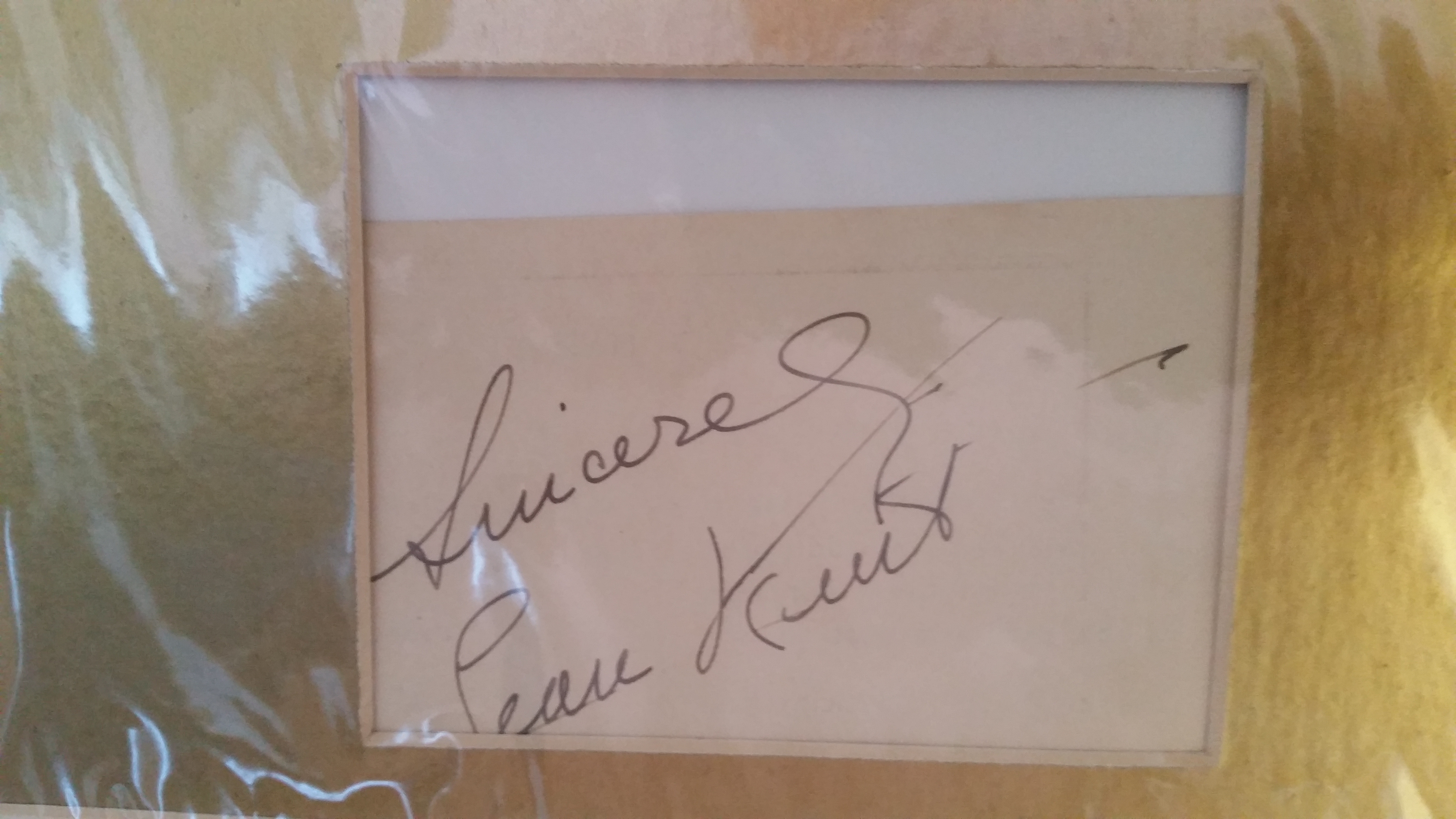 ENTERTAINMENT, signed album page by Jean Kent, overmounted beneath photo, h/sin a pose from film, 11