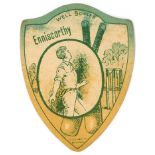 BAINES, shield-shaped cricket card, Well Bowled Enniscorthy, VG