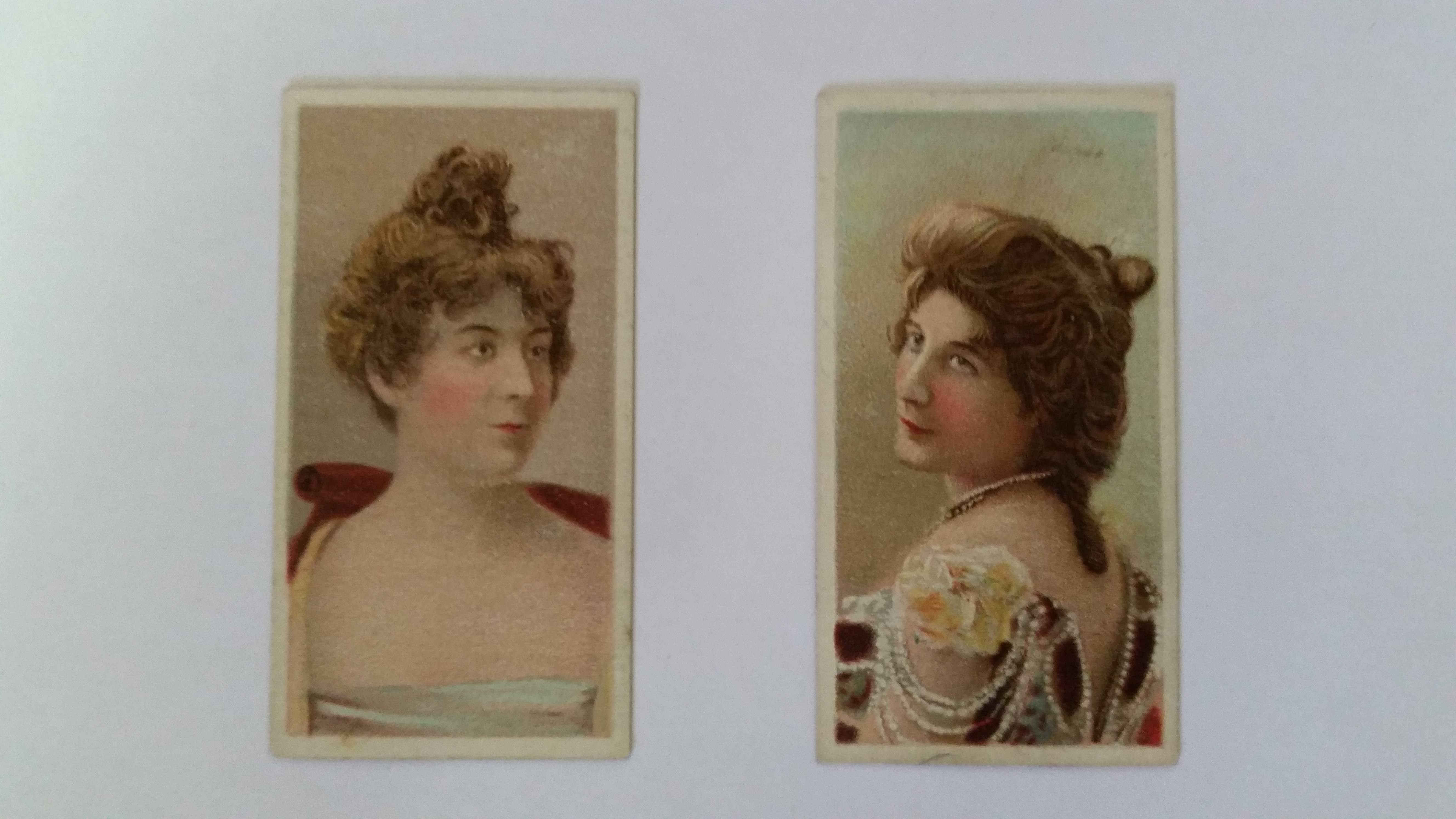 OGDENS, Beauties HOL, CSGB ref. H.192 No. 19 & 20, blue printed backs, VG, 2