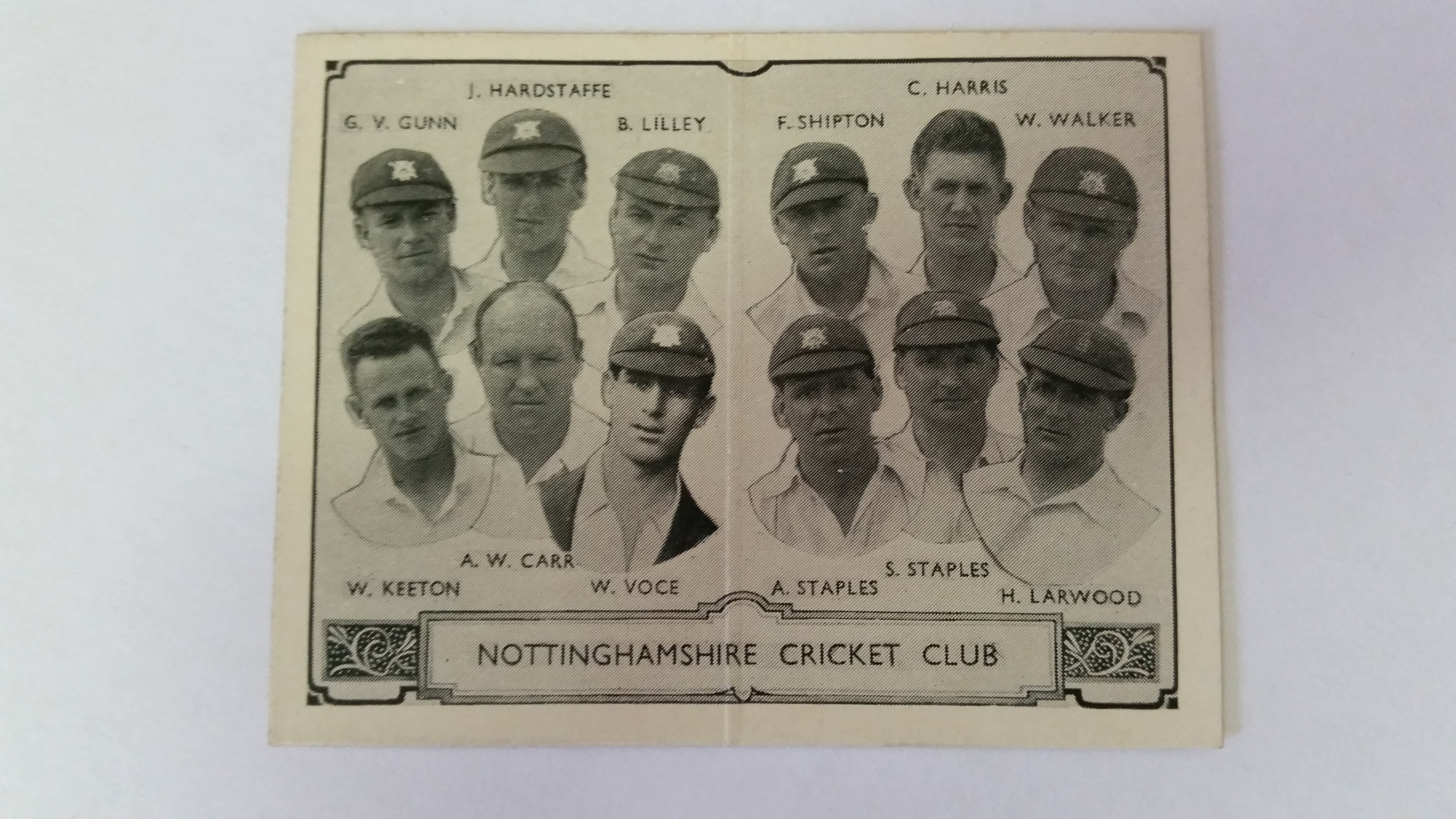 BARRATT, Cricket Team Folders (1933), No. 4 Nottinghamshire, EX