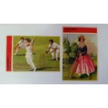 LOOK & LEARN, History - Cricket, Nos. 9 & 10 (both ladies cricket), paper issue (cut from magazine),