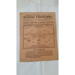 FOOTBALL, single sheet programme for Arsenal v Brighton & Hove, 7th Oct 1944, team changes in ink,