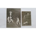 CRICKET, press photos, Australia in England, 1961, showing Subba Row dropped by Lawry, Trueman c