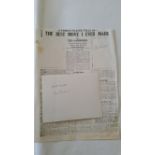 FOOTBALL, Ted Sandford signed selection, inc. photo (to blank back), photocopy of newspaper article,