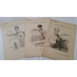 MOTOR RACING, full page inserts, Famous Racing Motorists, for The Autocar, Nos. 1-12, from