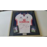 CRICKET, signed England official training shirt, by all eleven for match v South Africa, 2003 test