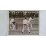 CRICKET, press photos, Australians, 1938/9, showing McCabe batting, Bradman leading out SA,