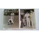 CRICKET, press photos, Australia in England, 1948, showing Barnes injury in Old Trafford Test, press