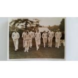 CRICKET, press photos, South Africa in England, 1929, showing Morkel cuts Robins at Lords, Warner XI