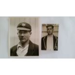 CRICKET, press photos, English, Larwood & Voce, each h/s in Nottinghamshire blazers etc, press stamp