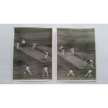CRICKET, press photos, Australia v India, 1967/8, showing Surti batting off Renneberg & Lawry