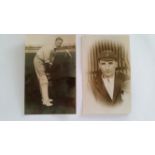 CRICKET, press photos, 1920s English, showing Strudwick fielding pose, Hobbs walking out, Geary