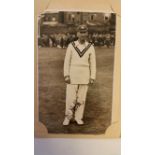 CRICKET, signed original photo by Jack Hobbs, full-length, by Board of Buxton, with letter of