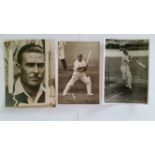 CRICKET, press photos, Australia v England, 1936/7, showing Ames batting, Bradman & Chipperfield (