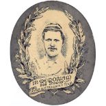 BAINES, oval-shaped rugby card, In Memoriam Bob Seddon Capt. Anglo Australian F. Team, VG