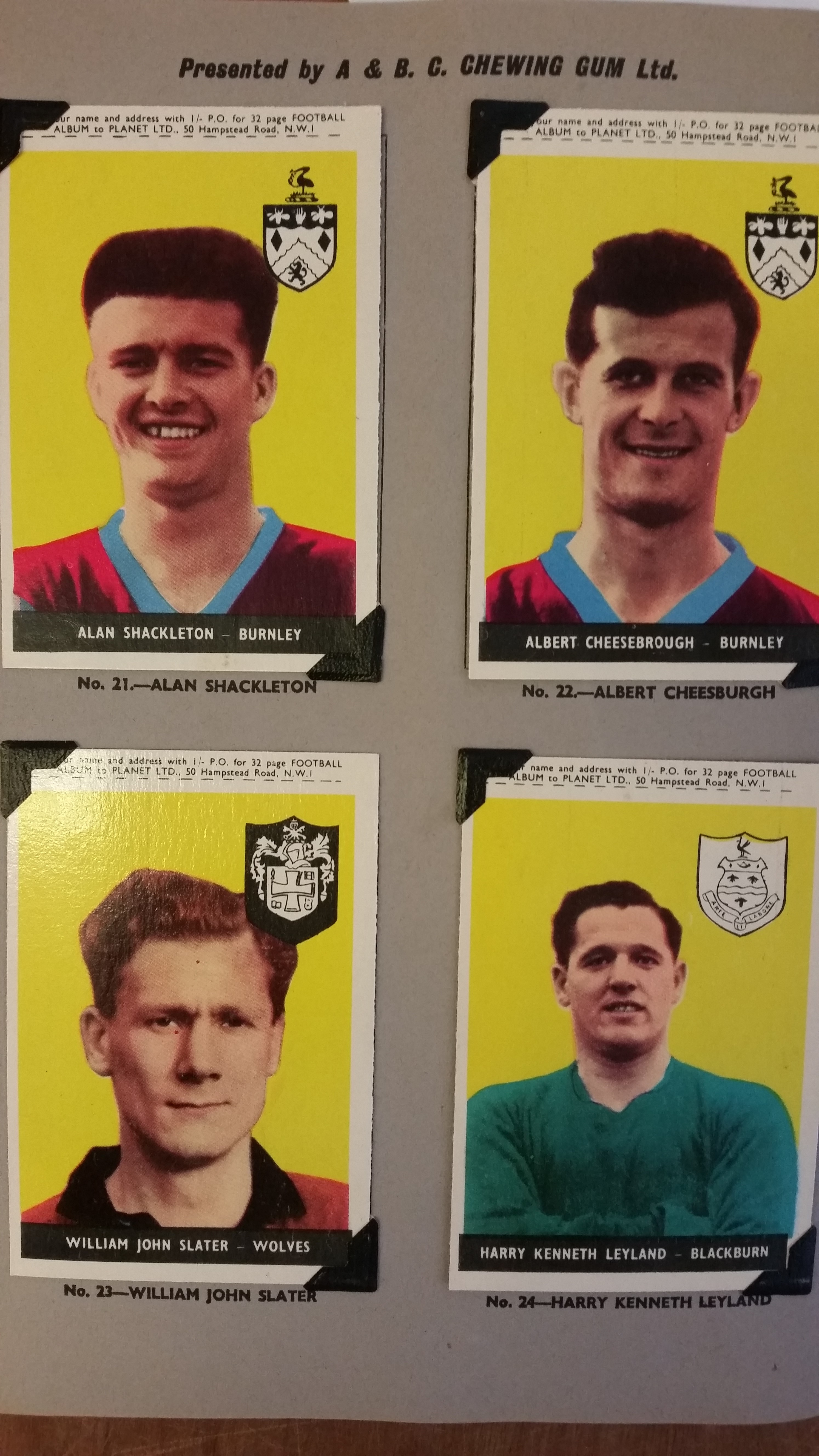 A. & B.C. GUM, Footballers, 1958 (63) & 1961 (10), duplication, G to EX, 73*