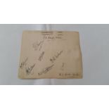 CRICKET, signed album page by Cambridge University 1931, nine signatures inc. Kemp-Welch, Brown,
