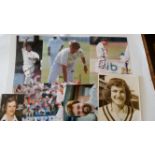 CRICKET, signed photos by England test players, inc. Bob Willis, Rhodes, Cork, Gough etc., 8 x 10