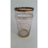 FOOTBALL, Nottingham Forest, etched glass beaker for the 1958/9 FAC winning season, with players