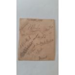 CRICKET, signed album page, Somerset 1935, 11 signatures in pencil, inc. Cameron, Welland, Lee,