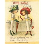 A.T.C., silk odds, inc. Zira Girls, Actresses (2), butterfly, dog, bird, flowers, State Flag & State